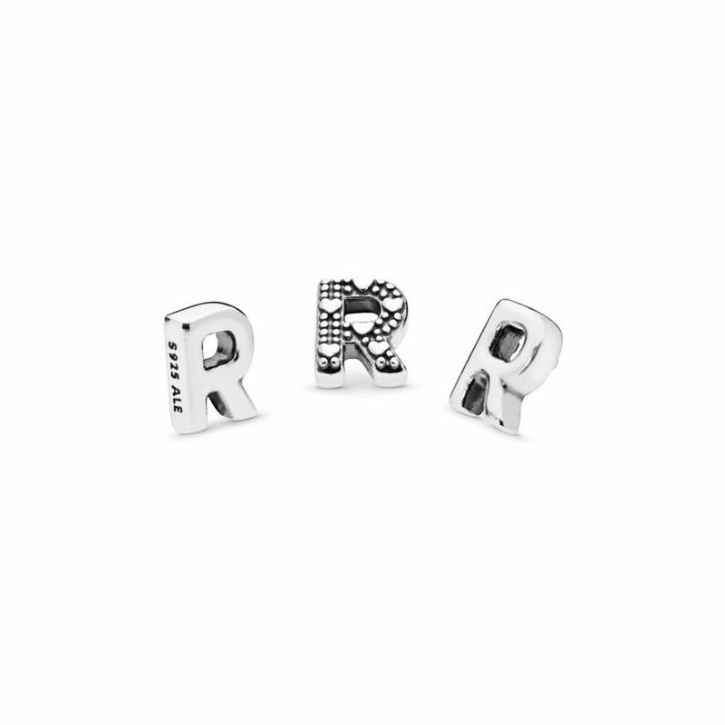 Pandora Letter R Petite Locket Charm Silver Egypt FJ6801542
